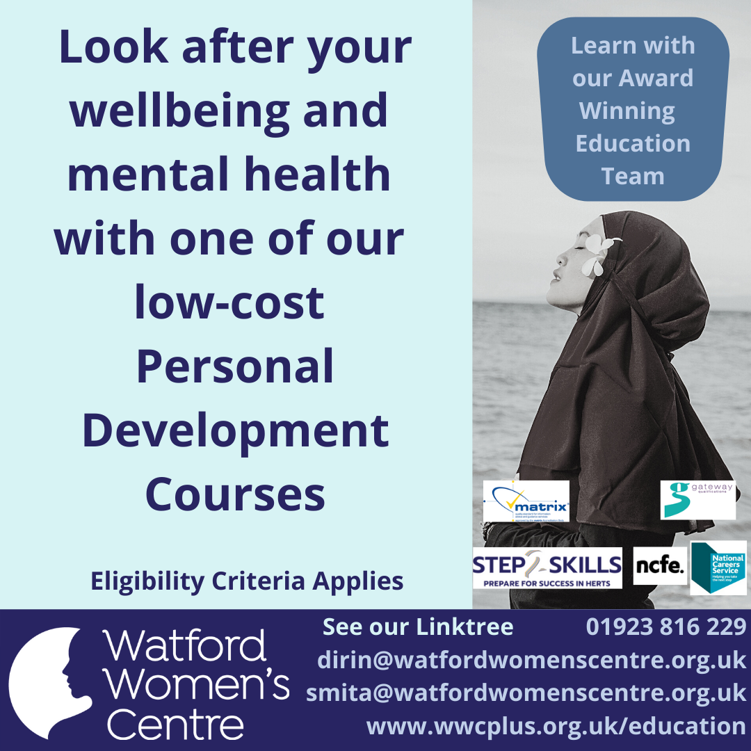 Look after your wellbeing and mental health with one of our low-cost personal development courses. Eligibility criteria applies